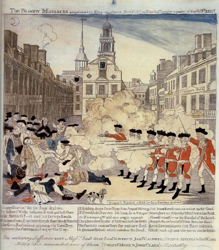 Paul Revere Le massacre de Boston oil painting picture
